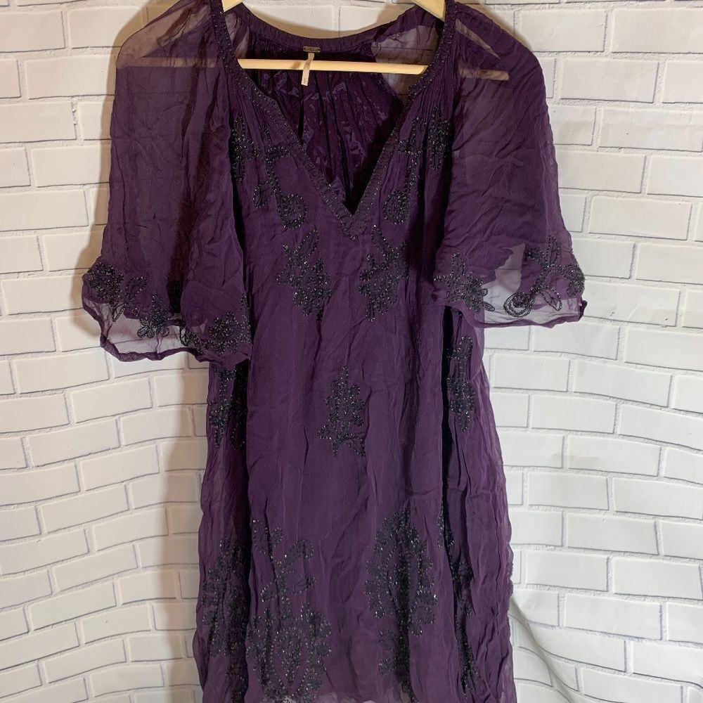 Free People Beaded Tunic Mini Dress Sz S